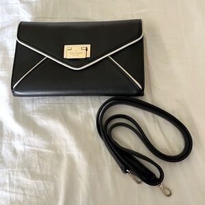 Kate Spade Crossbody bag, envelope clutch, black and white in color